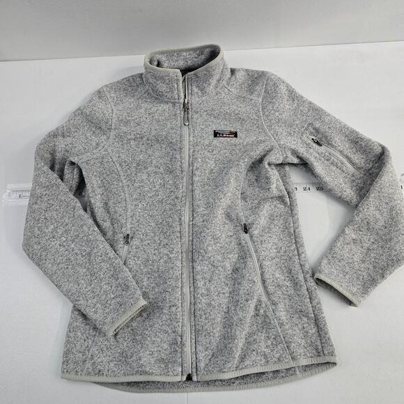 L.L. Bean Women’s Sweater Fleece Full-Zip Jacket Gray Small Regular 6526 504888 - Picture 1 of 8